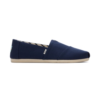 TOMS รองเท้าลำลองผู้หญิง สลิปออน รุ่น Alpargata  Navy Recycled Cotton Canvas  (CB) รองเท้าลิขสิทธิ์แท้