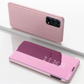 Case OPPO Reno5 5G เคสฝาเปิดปิดเงา เคสฝาพับตั้งได้ เคสกันกระแทก เคส Oppo Reno 5 5G เคสกระเป๋า