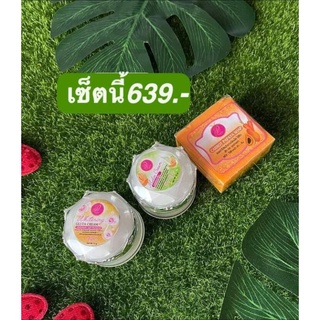 ครีมแพรวาไวท์(สบู่+เมล่อนครีม+กลูต้าครีม12กรัม)หน้าขาวใสไร้สิว