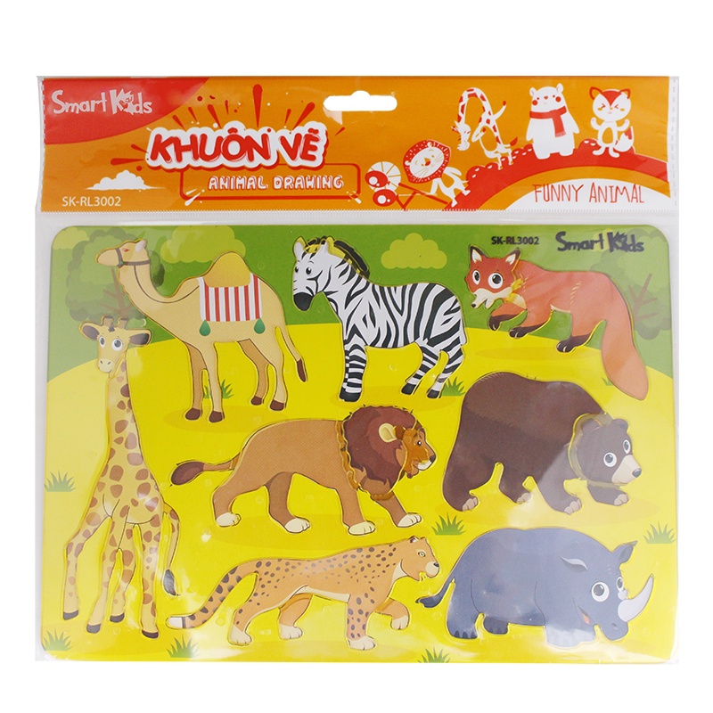 SMARTKIDS SK-RL3002 ลายฉลุวาด ANIMAL สําหรับเด็กอนุบาลและประถม วัสดุพลาสติก จัดเก็บง่ายต่อการใช้งาน