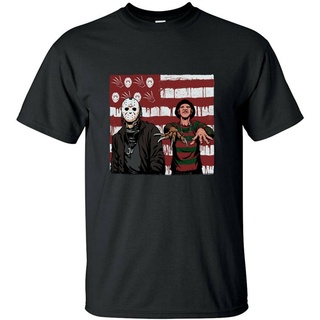 เสื้อยืดสีขาวGILDAN เสื้อยืด พิมพ์ลายตัวละคร Super Villains Jason Voorhees Freddy Krueger สไตล์ฮิปสเตอร์S-4XL