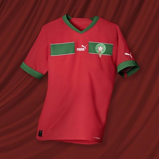 เสื้อกีฬาแขนสั้น ลายทีมชาติฟุตบอล World Cup Morocco 2022 ชุดเหย้า พลัสไซซ์ สําหรับผู้ชาย และผู้หญิง