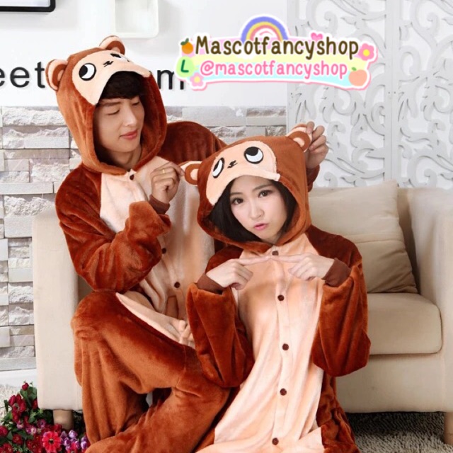 ชุดนอนมาสคอต แฟนซี สัตว์ ลิงน้ำตาล(brown monkey)