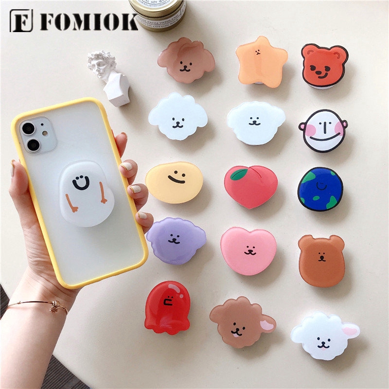 (Cod) New universal cute cartoon foldable mobile phone finger ring bracket handle air bag bracket accessories for All Smart Phone