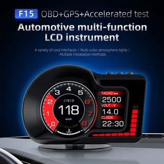 เครื่องวัดความเร็วรถยนต์ F15 GPS HUD Heads Up Display สมาร์ทดิจิตอลเตือนภัยมิเตอร์อุปกรณ์อิเล็กทรอนิกส์ในรถยนต์สําหรับรถยนต์ทุกรุ่น