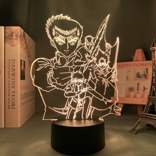 โคมไฟกลางคืน LED รูปอนิเมะ Yu Yu Hakusho ชาร์จ USB สีรุ้ง สําหรับตกแต่งบ้าน