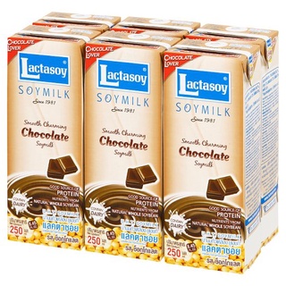 ราคาพิเศษ!! แลคตาซอย นมถั่วเหลือง ยูเอชที รสช็อกโกแลต 250มล. x 6 กล่อง Lactasoy Chocolate Flavoured UHT Soymilk 250ml x