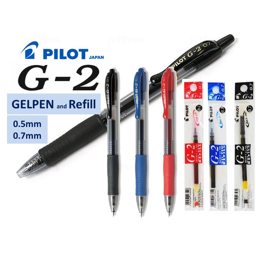 Pilot G2 GelPen G2 Refill G2 Ink Pen Rollerball Pen (หมึกสี)
