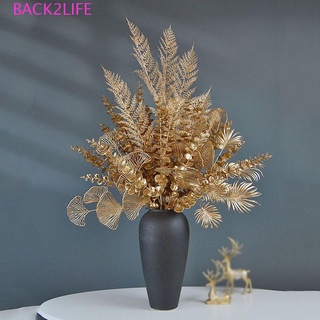 Back2life ดอกไม้ประดิษฐ์ DIY อุปกรณ์ประกอบฉากภาพคริสต์มาส สีทอง ตกแต่งต้นไม้ประดิษฐ์