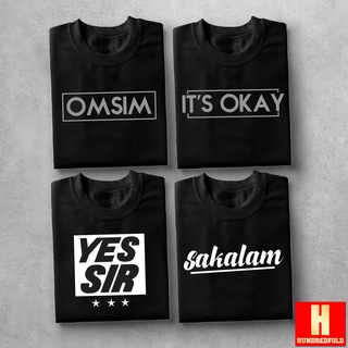 เสื้อการแสดงออกร้อยเท่ามันโอเค Omsim Sakalam ใช่เซอร์แฟชั่นชายและหญิง Unisex ผ้าฝ้าย E^/