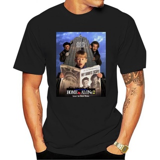 เสื้อยืด คอกลม พิมพ์ลายโปสเตอร์ภาพยนตร์ COOL HOME ALONE FUNNY MOVIE POSTER RETRO สีขาว สําหรับผู้ชาย 254756Size S-5XL