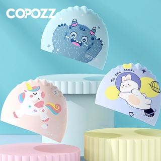 ▦✻COPOZZ หมวกว่ายน้ำเด็ก เด็กชาย เด็กหญิง ซิลิโคน กันน้ำ ใส่สบาย ไม่รัดผมยาว หมวกว่ายน้ำพิมพ์ลายน่ารัก