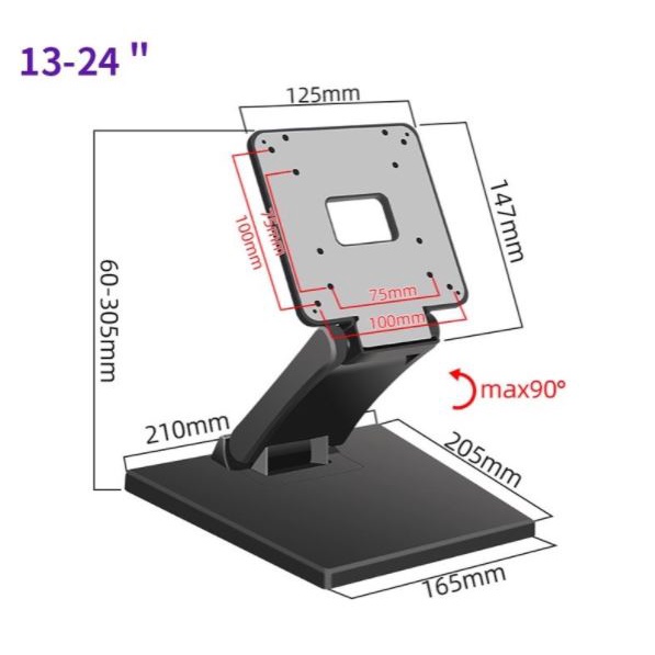 ขาตั้งจอ ขาจับจอMonitor รองรับจอ14”-24” DZ11 (แถมน๊อตยืดจอ)