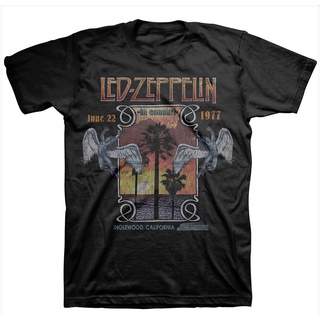 เสื้อยืดโอเวอร์ไซส์รายละเอียดเกี่ยวกับ LED ZEPPELIN INGLEWOOD CALIFORNIA CONCERT 1977 - ได้รับอนุญาตอย่างเป็นทางการ -