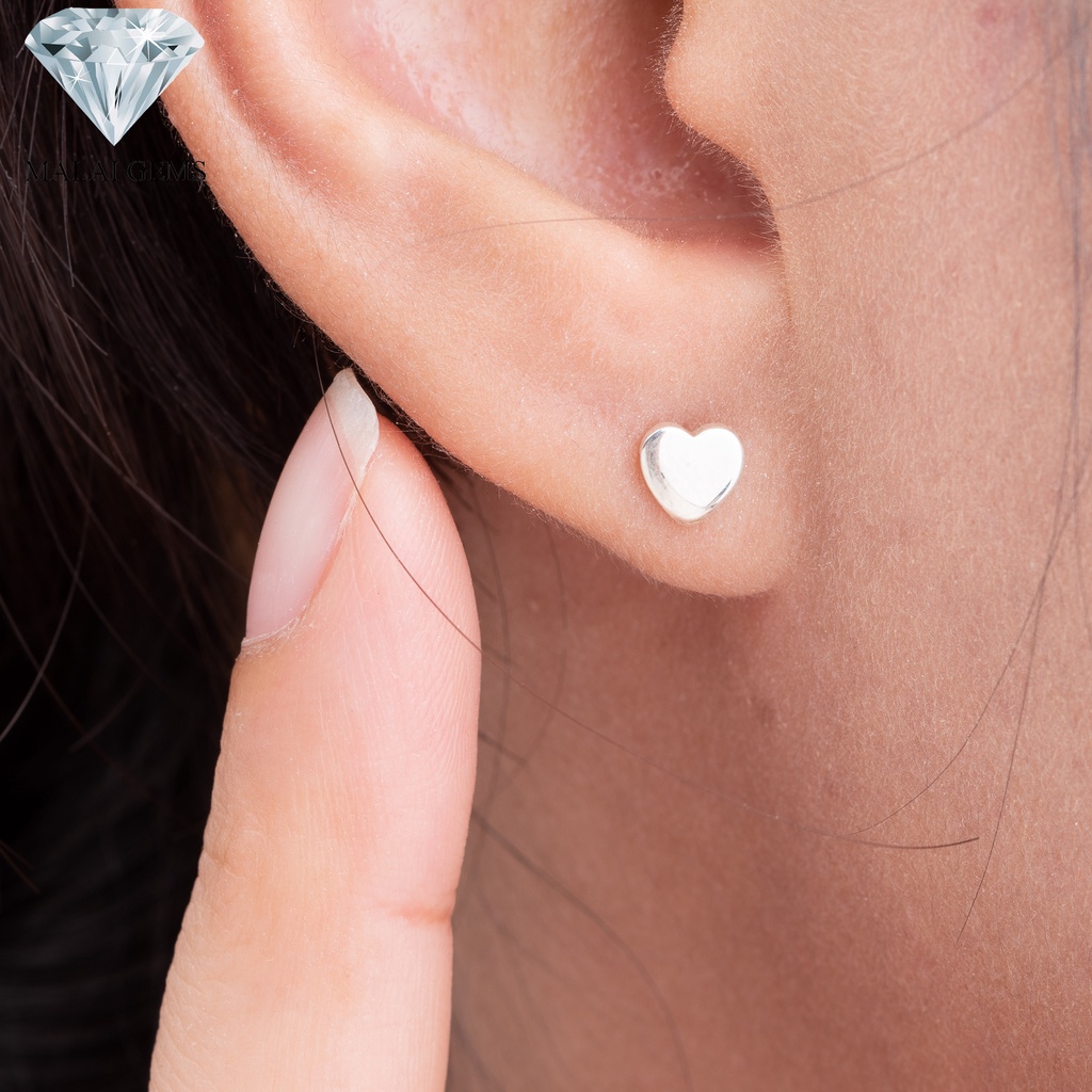 Malai Gems  ต่างหูเงินแท้ Silver 925 รุ่น Minimal หัวใจเล็ก   ต่างหูเงินแท้มินิมอส ตุ้มหูทรงหังใจ เหมาะสำหรับผู้หญิง