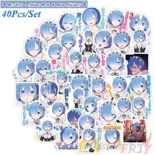 ❉Zero - Anime Series 02 Rem &amp; Ram 40 ชิ้น / ชุด Diy สติ๊กเกอร์ลายการ์ตูนสําหรับตกแต่งสมุดไดอารี่อัลบั้มแล็ปท็อปสเก็ตบอร์ด