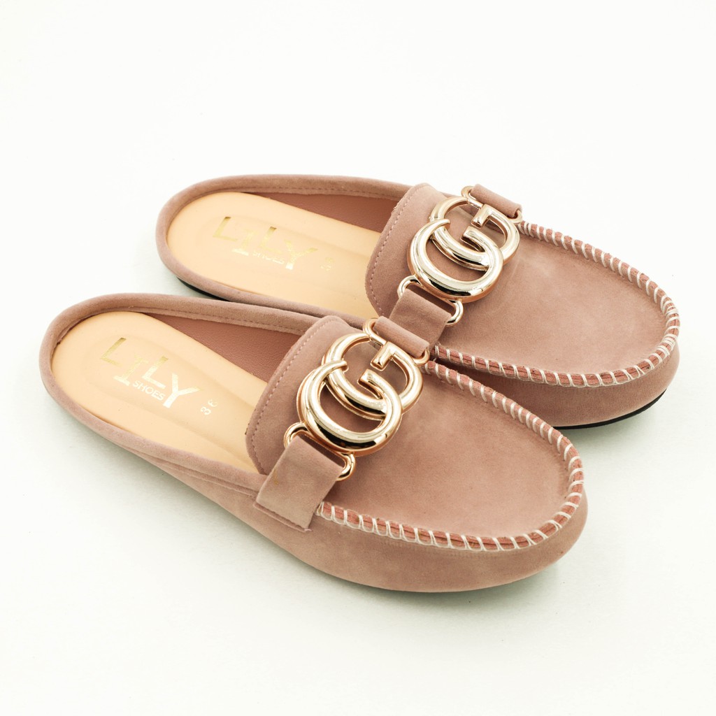 Size 36-40 รองเท้าคัทชู เปิดส้น แบบอะไหล่ CG หนังกำมะหยี่ Lily Shoes [ใส่โค้ด DEC50SC รับส่วนลด 50 บาท] - รูปที่ 5