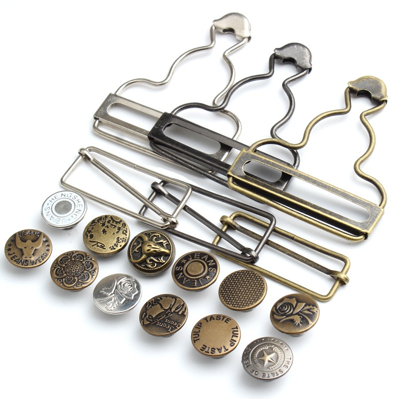 1pcs  หัวเข็มขัดโลหะปรับระดับได้สําหรับติดกางเกงยีนส์