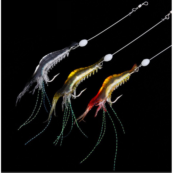 SHRIMP BAIT CAN LIGHT UP MADE OF RUBBER, WEIGHT 6 GRAMS, 9 CM