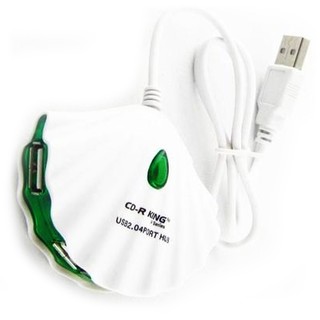 USB Hub with 4-port Shell Shape USB 2.0