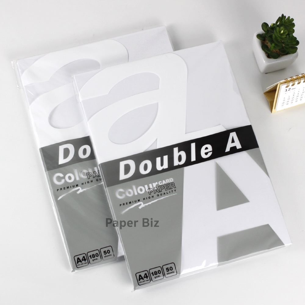 Double A  กระดาษการ์ดขาว ขนาด A4 หนา 180 แกรม 50 แผ่น/แพค ราคา ถูกที่สุด ดีลบีเคเค แกลเลอรีภาพที่ 2