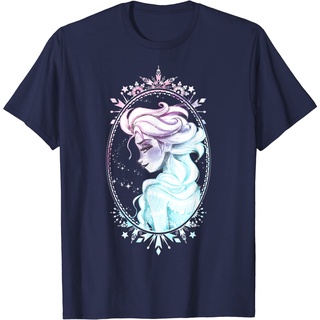 เสื้อยืดผ้าฝ้ายพรีเมี่ยม เสื้อยืด พิมพ์ลาย Disney Frozen Elsa Side Glance แฟชั่นฤดูหนาว