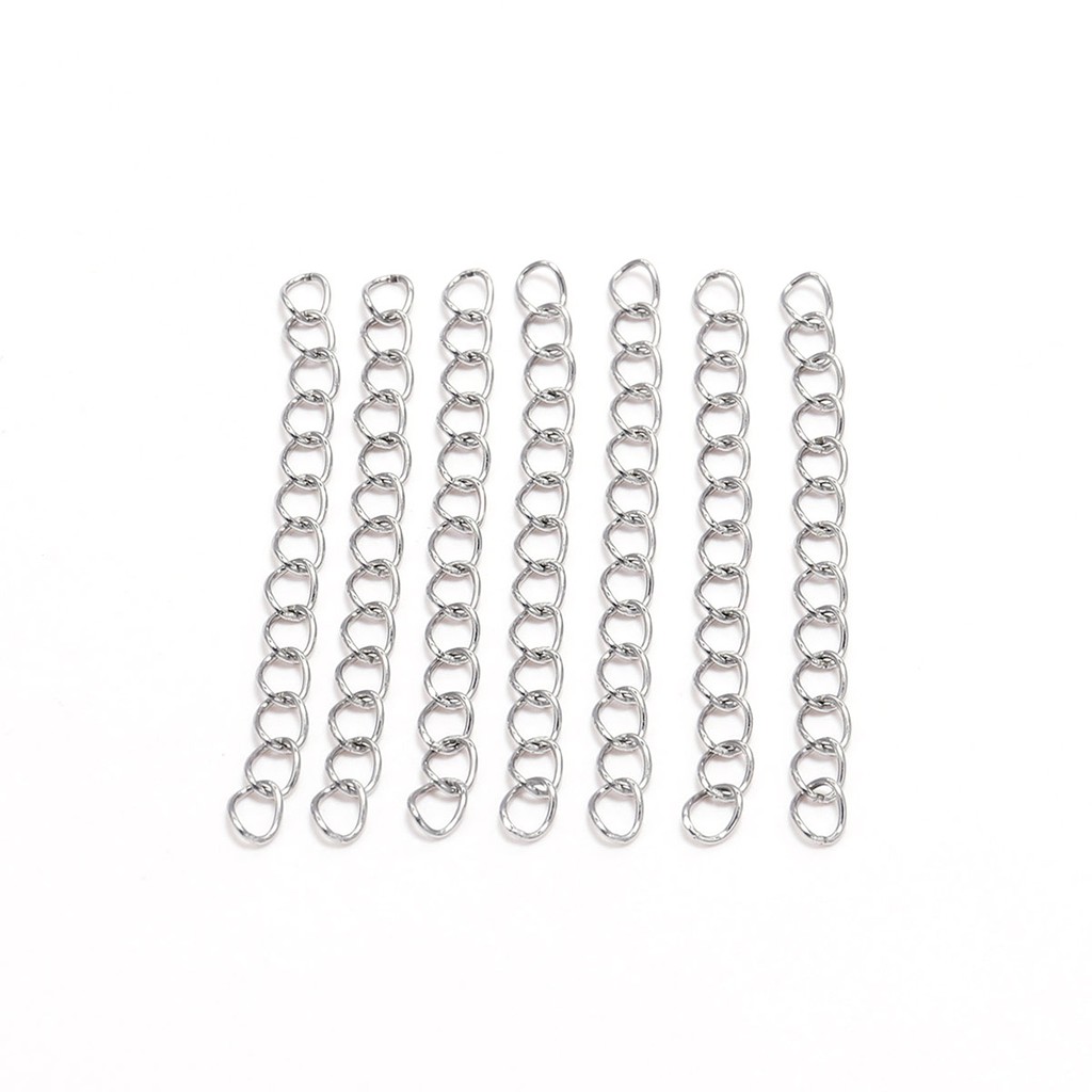 โซ่สแตนเลสต่อขยาย  50ชิ้น/ล็อต 5-7ซม. สำหรับสร้อยคอ-สร้อยข้อมือ DIYเครื่องประดับ