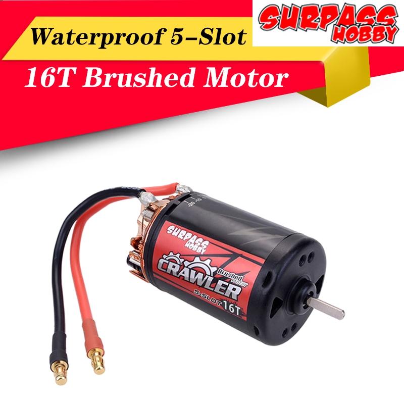 SURPASSHOBBY 550 16T แปรงมอเตอร์กันน้ํา 5-Slot สําหรับ Tamiya Kyosho TRAXXAS WLtoys 1/10 RC รถ