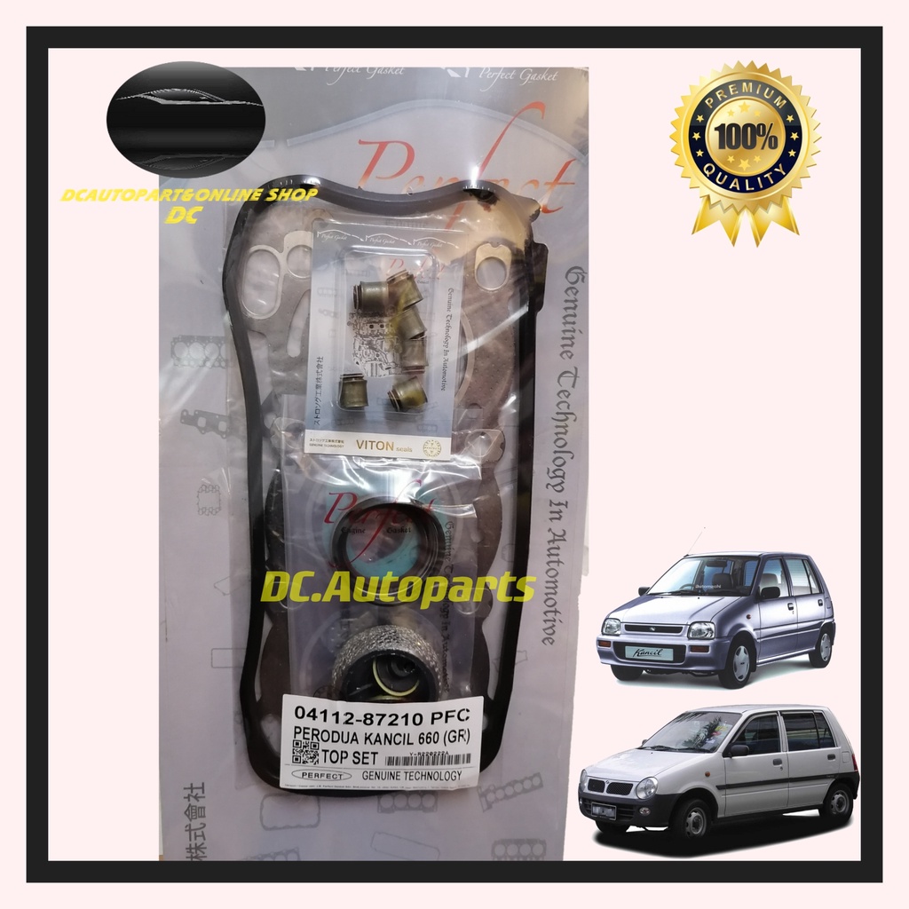 PERODUA KANCIL 660 850 EF ED CARBURETOR ENGINE TOP หรือ FULL OVERHAUL GASKET SET (CARBON)