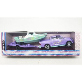 Majorette Toyota Hilux Revo + BoatTrailer - Pink Drive Girl Mazing - Purple Color /Wheels  /scale 1/58 (3 inches) in Box