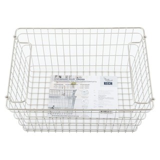 ตะกร้าสเตนเลส ORGAN 36x26x19 ซม. ซ้อนได้ M KECH  WIRE BASKET KECH ORGAN M 36x26x19CM STAINLESS STEEL