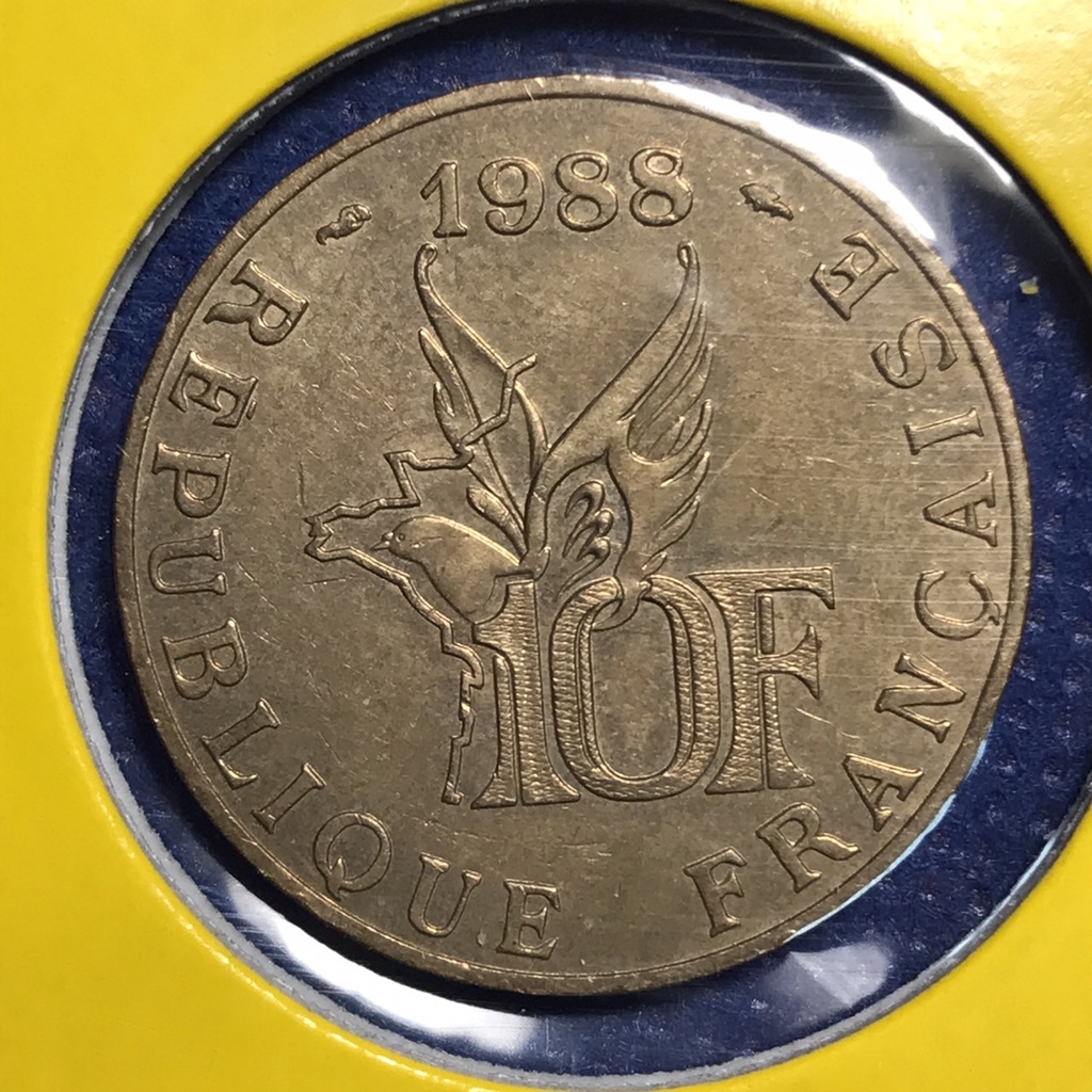 No.60433 ปี1988 ฝรั่งเศส 10 FRANCS เหรียญสะสม เหรียญต่างประเทศ เหรียญเก่า หายาก ราคาถูก