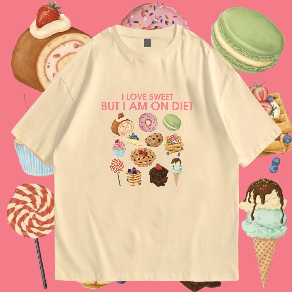 ( พร้อมส่ง ) เสื้อ I LOVE SWEET กุชชี่ นอร์ธเฟซ ผ้าCotton 100% มีสองสี ส่งไววันต่อวันจ้า