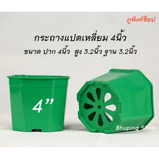 กระถางแปดเหลี่ยม ขนาด 4 นิ้ว  ชุด 12ใบ | กระถางพลาสติก8เหลี่ยม กระถางแคตตัส กระถางต้นไม้ พลาสติกเกรดA หนา ทนทาน