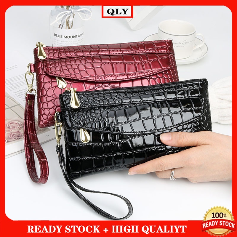 กระเป๋าคลัทช์ กระเป๋าใส่เหรียญ หนัง PU สดใส สําหรับผู้หญิง
