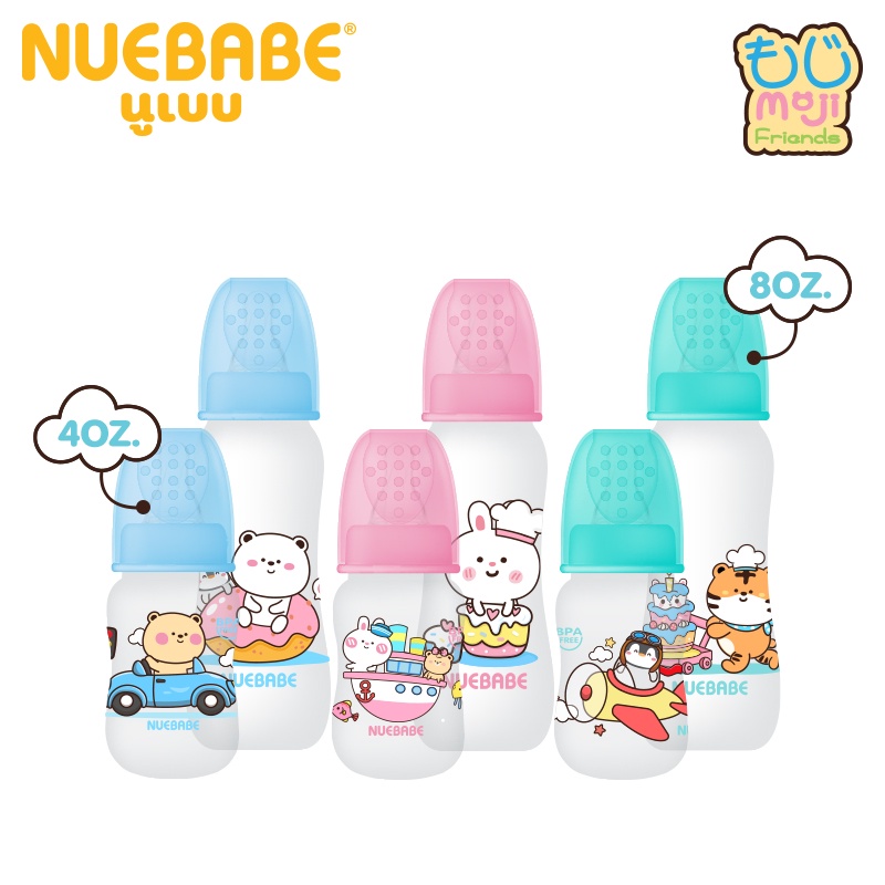 Nuebabe ขวดนมทรงเอว Collection Moji & Friends