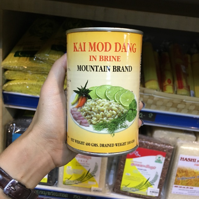 ไข่มดแดงดองน้ำเกลือบรรจุกระป๋อง