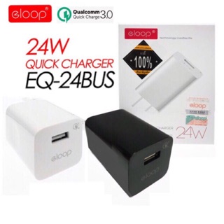 หัวชาร์จ eloop รุ่น EQ-24BUS อแดปเตอร์ชาร์จไฟ Quick Charge 3.0 24W Wall Charger Adaptor