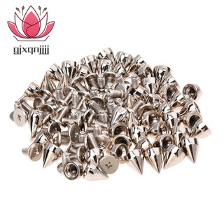 50Pcs Metal Cone Screwback Spikes Stud Leather Cloth Craft DIY Goth