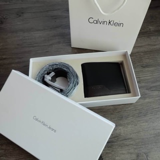 👍 Calvin Klein Leather Belt &amp; Wallet Set🍭