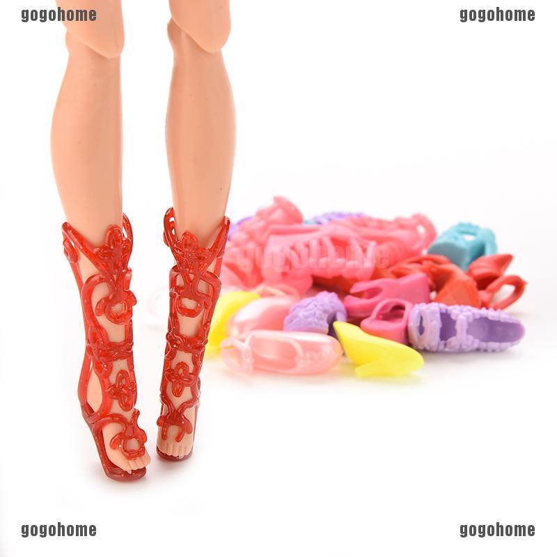 Nby❤❤รองเท้า หลากสี น่ารัก สําหรับตุ๊กตาบาร์บี้ 12 คู่