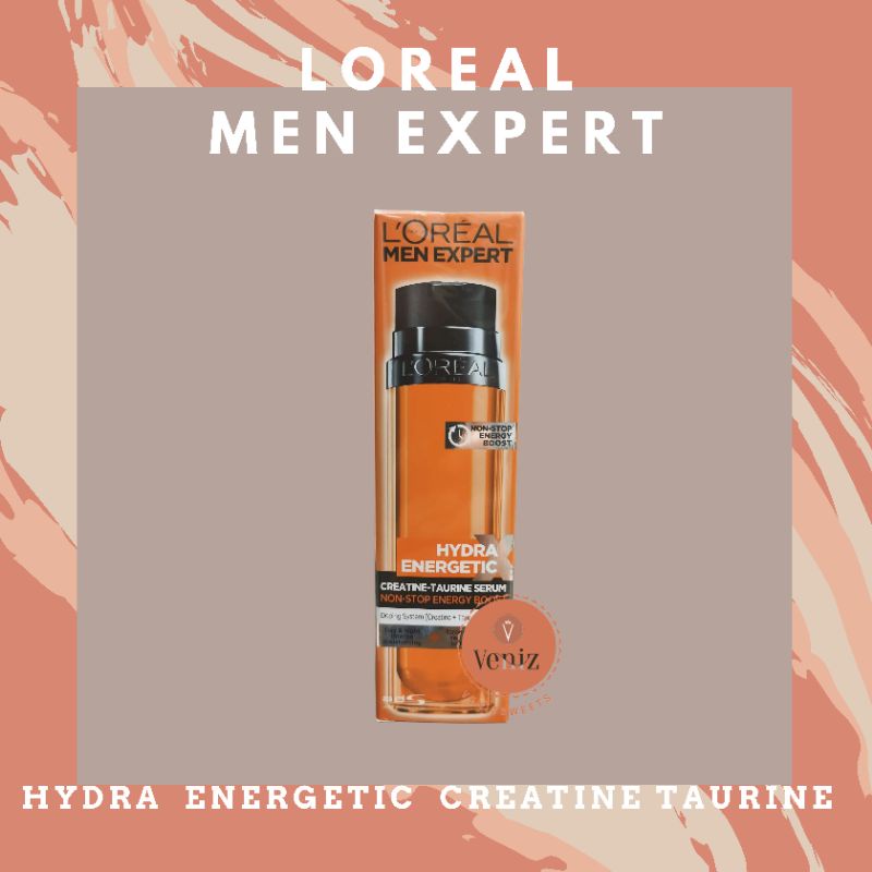 [ผลิต 07.21] LOREAL MEN EXPERT HYDRA ENERGETIC SERUM 50 ML ลอรีอัล ไฮดร้า ครีเอทีน-ทอรีน เซรั่ม ครีม