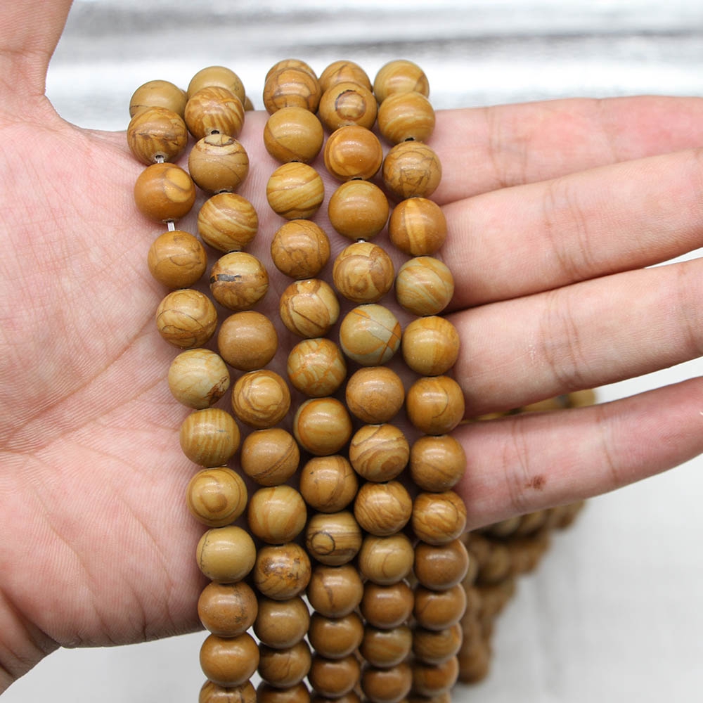 ลูกปัดไม้ 4 / 6 / 8 / 10 / 12 มม . สําหรับทําเครื่องประดับ - รูปที่ 3