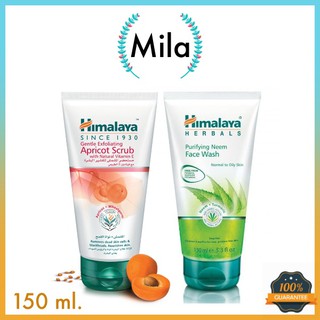 Himalaya Since 1930 Gentle Exfoliating Apricot Scrub 150ml. / Purifying Neem Face Wash Gel 150ml.