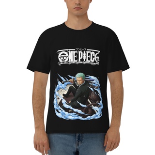 ONE PIECE Anime T Shirt Roronoa Zoro Cotton Oversized Round Neck Loose Trendy Tops Tees(Unisex)เสื้อยืด