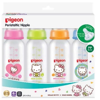 Pigeon พีเจ้น ขวดนม RPP ลายคิตตี้ เเพ็ก 4 ขวด ขนาด 8 ออนซ์ + จุกมินิ size M {8851973 061329}