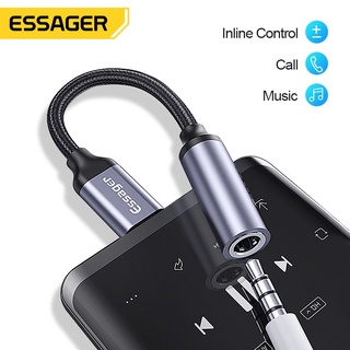 Essager อะแดปเตอร์พอร์ต usb c เป็น 3 5 มม. AUX สําหรับหูฟัง type c เป็น 3 5 มม.