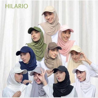 Hilario ผ้าโพกหัว มุสลิม สีพื้น ห่อหัว มุสลิม หูฟัง ผ้าพันคอ ผ้าโพกหัว ป้องกันความเสี่ยง พร้อมปีก มีฮู้ด ผ้าพันคอ ผ้าโพกหัว หมวกคลุมหัว ผ้าพันคอเต็มตัว