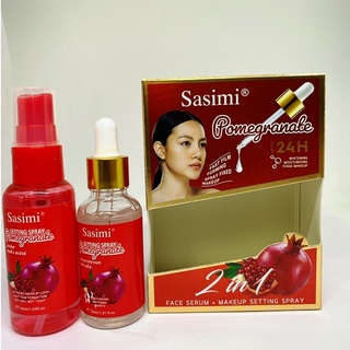 NO:S-12130 Sasami ซาซิมิ ทับทิม เฟซ เซรั่ม ช่วยลดเลือดจุดด่างดำ รอยด่างดำ  Sasami 2 in 1 Pomegranate พร้อมส่ง