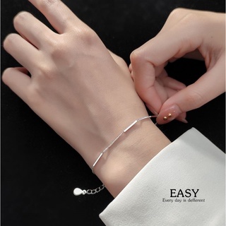 s925 Easy bracelet สร้อยข้อมือเงินแท้  สไตล์เรียบง่าย ใส่สบาย เป็นมิตรกับผิว